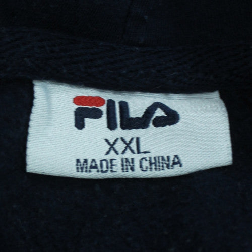 FILA Men's Black 2XL Pullover Logo Fleece Hoodie