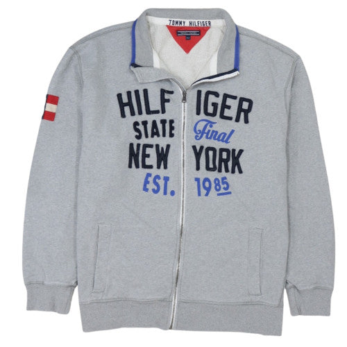 Tommy Hilfiger Mens Grey 4XLT Track Jacket Full Zip Cotton Blend