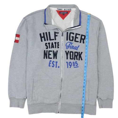 Tommy Hilfiger Mens Grey 4XLT Track Jacket Full Zip Cotton Blend