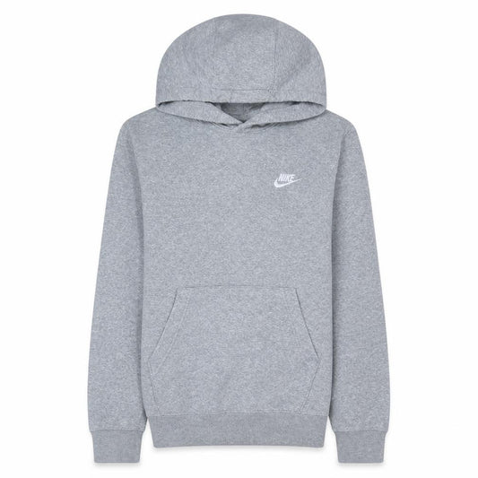 Front view of Nike women’s grey xs pullover hoodie cotton blend sweatshirt
