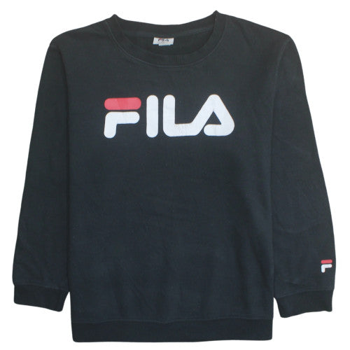 FILA Men's Black XL Pullover Sweatshirt Crew Neck Logo Fleece