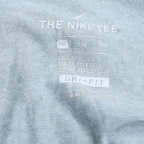 Nike Men's Grey 2XL Dri-Fit Athletic Crew Neck Sports T-Shirt