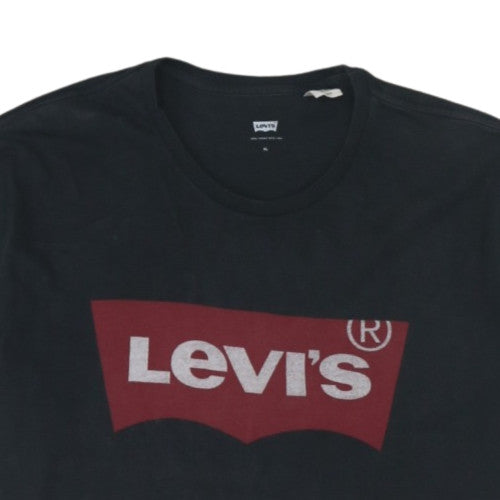 Levi's Men's Black XL Graphic Print Crew Neck T-Shirt