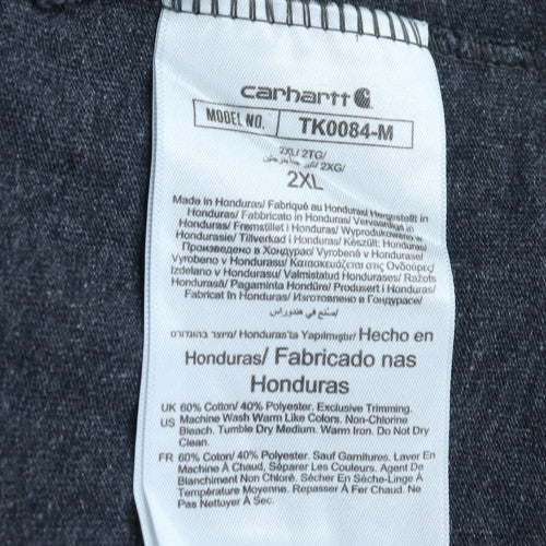 Carhartt Men's Grey 2XL Loose Fit Henley Short Sleeve T-Shirt