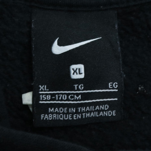 Nike Boys Black XL Pullover Hoodie with White Logo Kangaroo Pocket