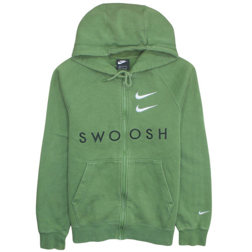 Nike Men's Green Full Zip Hoodie Swoosh Logo Size S