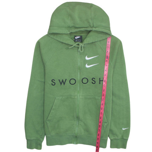 Nike Men's Green Full Zip Hoodie Swoosh Logo Size S