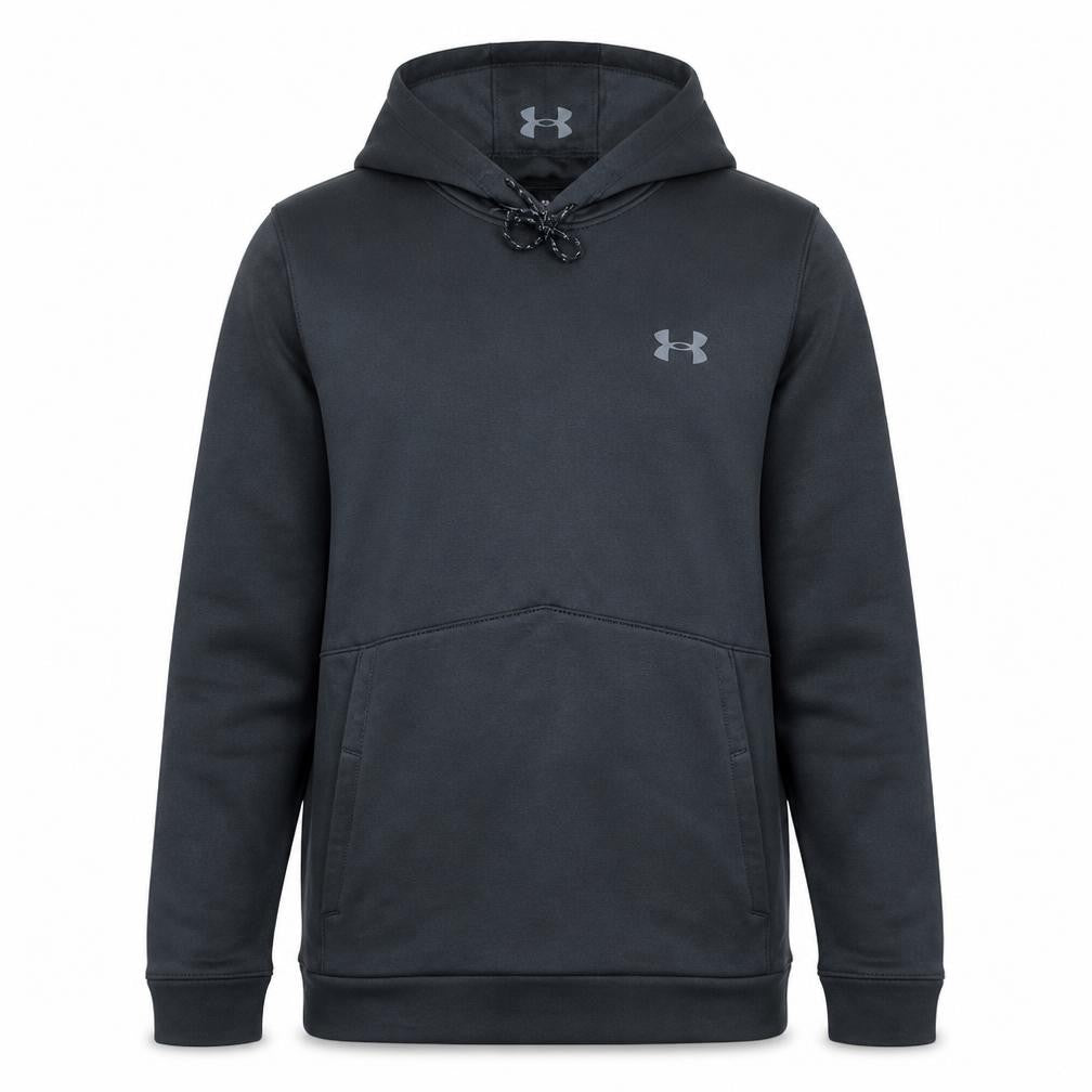 Front view of Under Armour men’s black xl pullover hoodie coldgear fleece