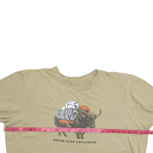 The North Face Men's Beige Graphic T-Shirt XXL Cotton Outdoor