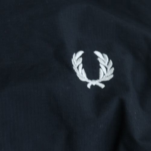 Fred Perry Men's Black Hooded Windbreaker Jacket Size M