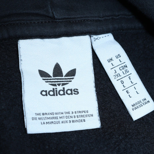 Adidas Men's Black Pullover Hoodie L Regular Fit Fleece Sweatshirt