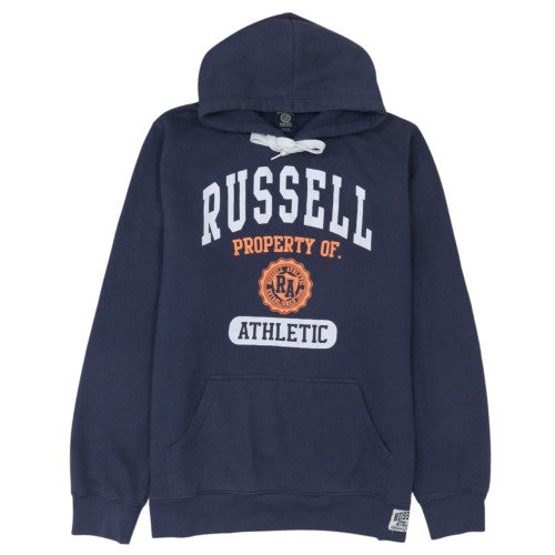 Russell Athletic Men's Blue XL Pullover Hoodie with Logo Print