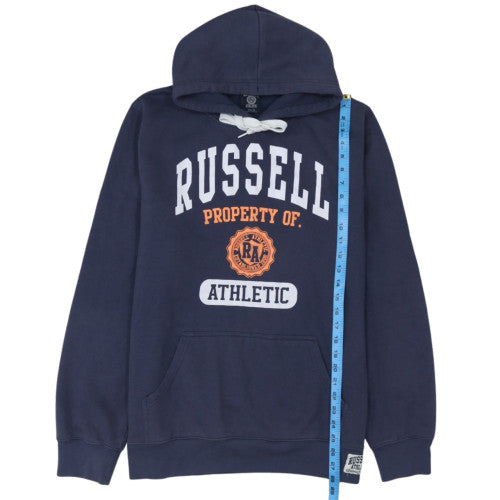 Russell Athletic Men's Blue XL Pullover Hoodie with Logo Print