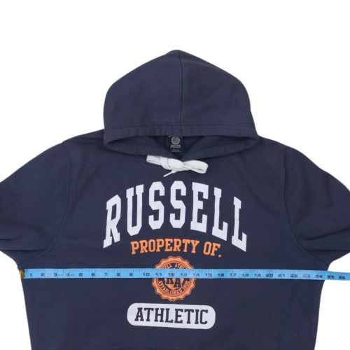 Russell Athletic Men's Blue XL Pullover Hoodie with Logo Print