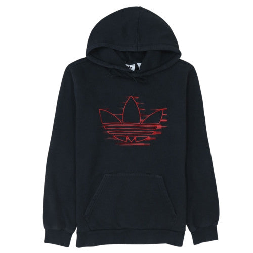 Adidas Men's Black XS Pullover Hoodie with Red Logo
