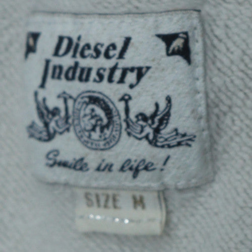 Diesel Men’s Grey Pullover Hoodie M Graphic Print Regular Fit