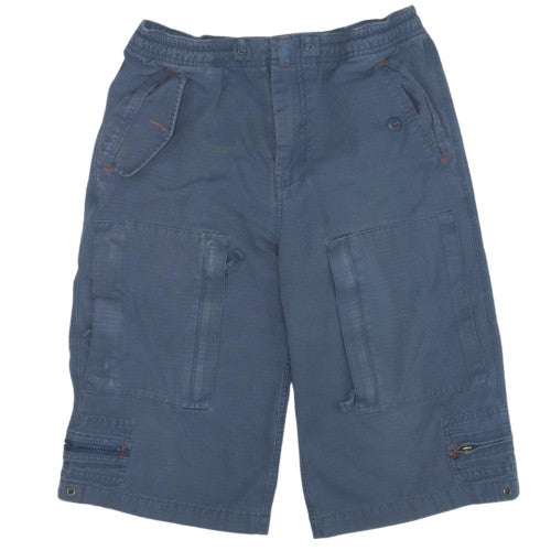 GAP Teens Blue Cargo Shorts M Elastic Waist Cotton