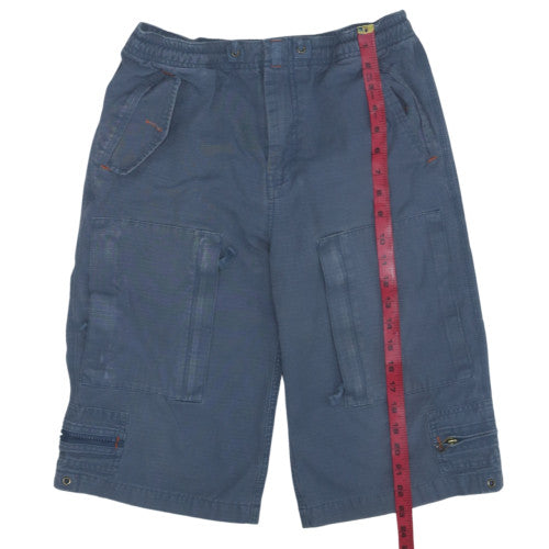 GAP Teens Blue Cargo Shorts M Elastic Waist Cotton
