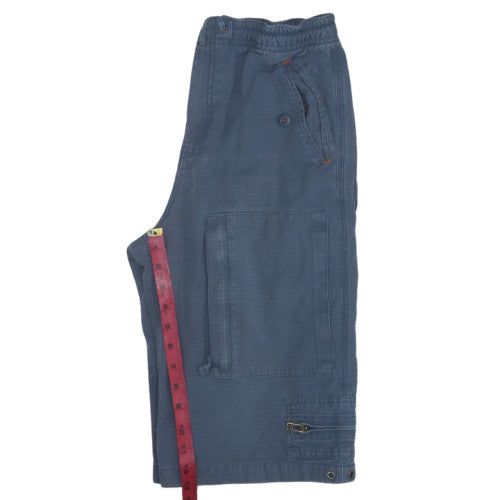 GAP Teens Blue Cargo Shorts M Elastic Waist Cotton
