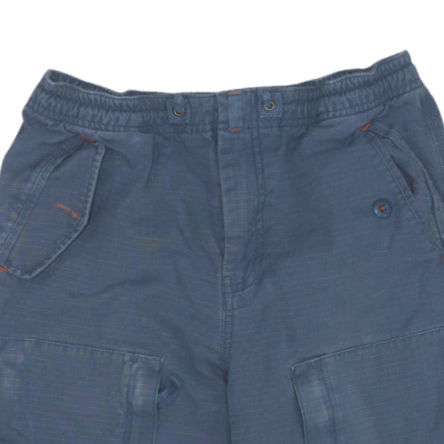 GAP Teens Blue Cargo Shorts M Elastic Waist Cotton