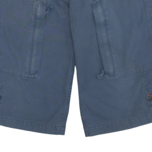 GAP Teens Blue Cargo Shorts M Elastic Waist Cotton