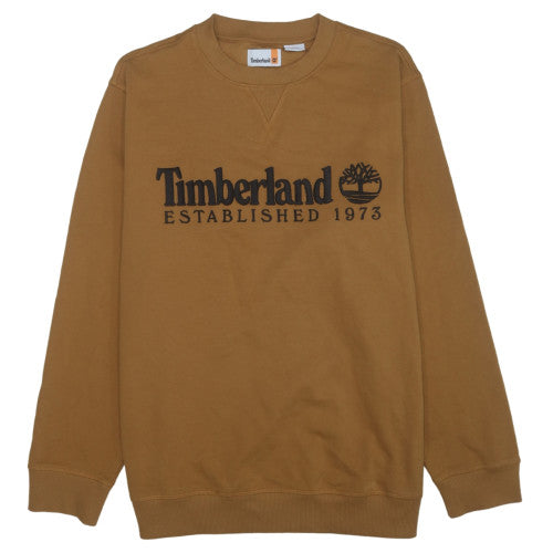 Timberland Men’s Brown XL Regular Fit Embroidered Logo Sweatshirt