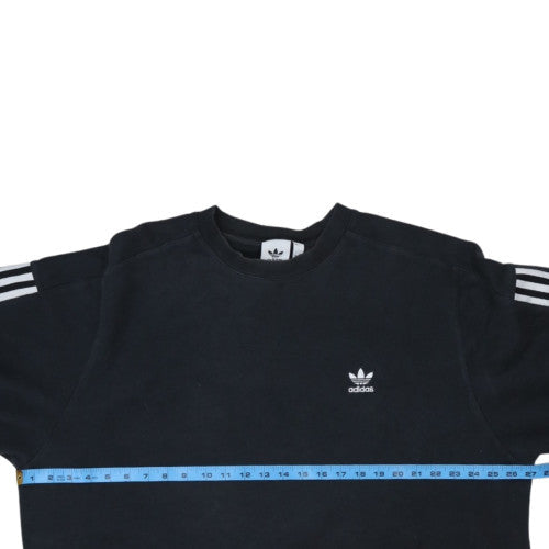 Adidas Mens Black XL Crew Neck Pullover Sweatshirt with Logo