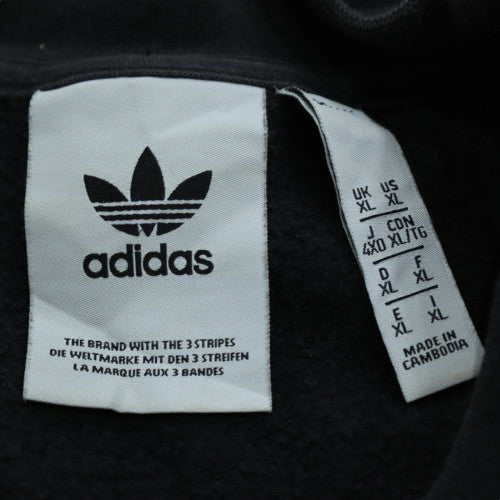 Adidas Mens Black XL Crew Neck Pullover Sweatshirt with Logo