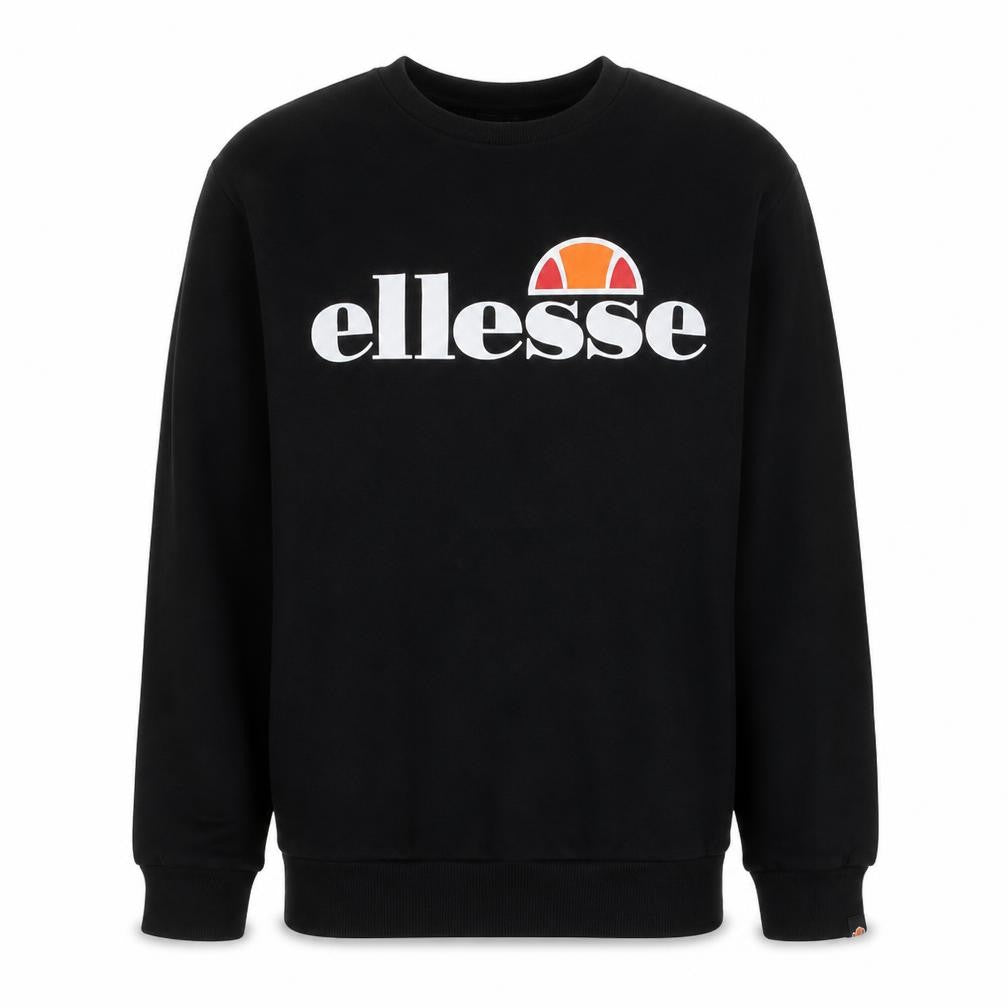 Front view of Ellesse Men's Black Regular Fit Logo Pullover Sweatshirt M