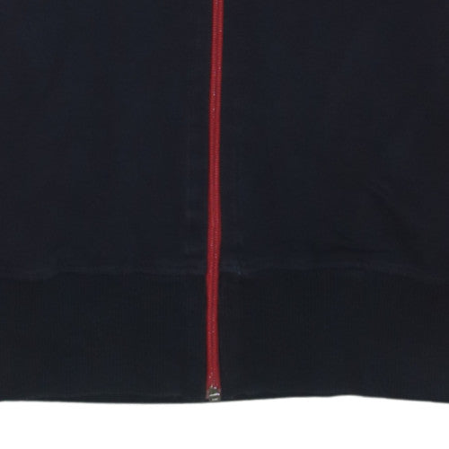 Lacoste Women Pink & Navy Full Zip Sweatshirt Size L Cotton Blend