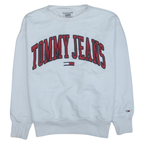 Tommy Jeans Men's White Embroidered Logo Sweatshirt M