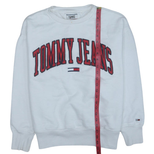 Tommy Jeans Men's White Embroidered Logo Sweatshirt M