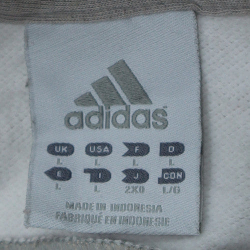Adidas Men's Beige Pullover Hoodie L Logo Sports Fleece