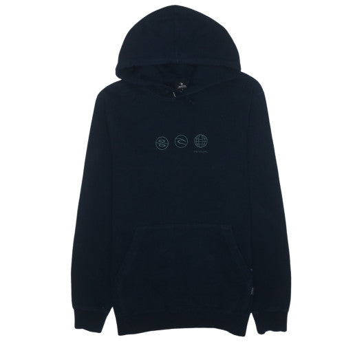 Rip Curl Men's Black Pullover Hoodie M Fleece Surf Logo Sweatshirt