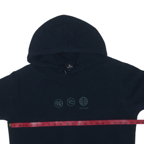 Rip Curl Men's Black Pullover Hoodie M Fleece Surf Logo Sweatshirt