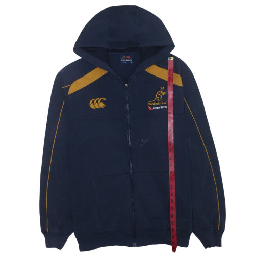 Canterbury Wallabies Men’s Blue XL Full Zip Hoodie Rugby Fleece
