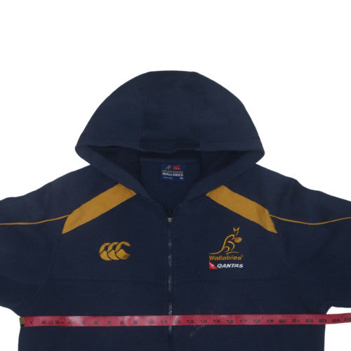 Canterbury Wallabies Men’s Blue XL Full Zip Hoodie Rugby Fleece