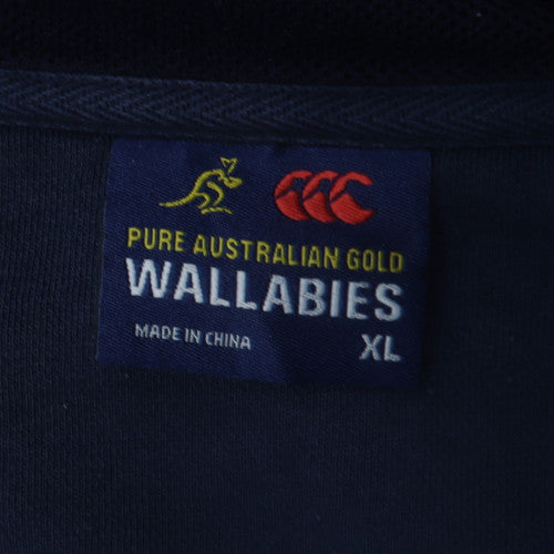Canterbury Wallabies Men’s Blue XL Full Zip Hoodie Rugby Fleece