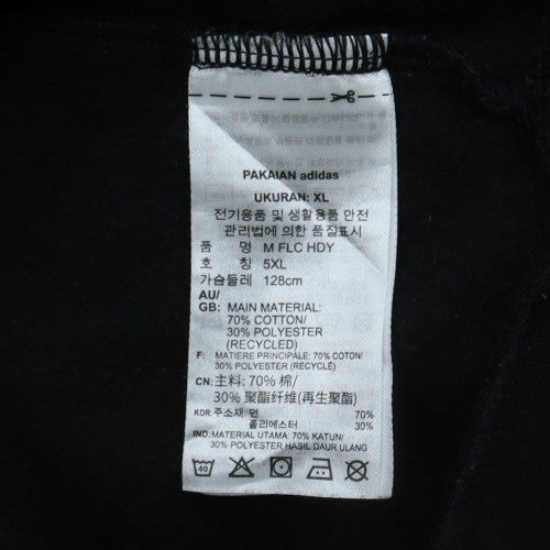 Adidas Mens Black XL Pullover Fleece Hoodie with Red Logo