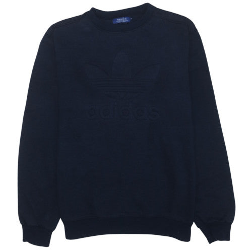 Adidas Mens Blue XL Pullover Crew Neck Logo Sweatshirt