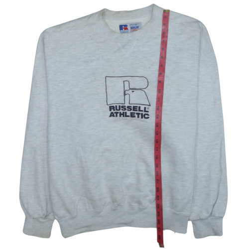Russell Athletic Men’s Grey Cotton Logo Pullover Sweatshirt L