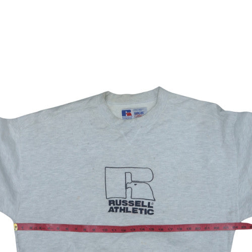 Russell Athletic Men’s Grey Cotton Logo Pullover Sweatshirt L