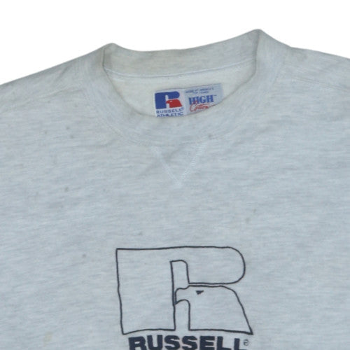 Russell Athletic Men’s Grey Cotton Logo Pullover Sweatshirt L