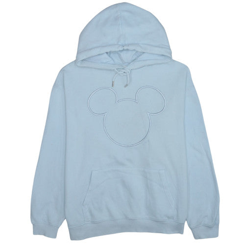 H&M Women Light Blue Disney Mickey Hoodie Size L Cotton Blend
