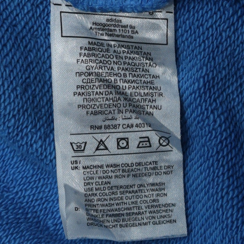 Adidas Mens Blue 4XL Pullover Crew Neck Graphic Sweatshirt