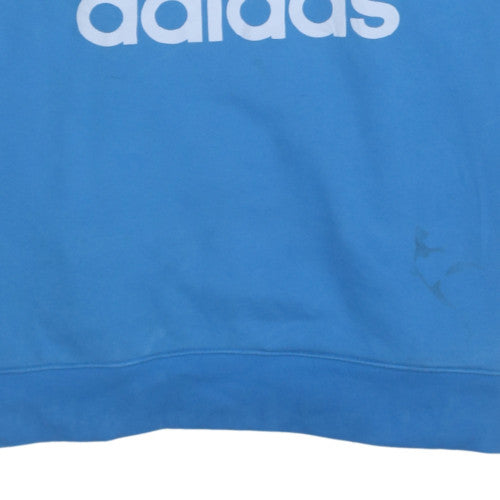 Adidas Mens Blue 4XL Pullover Crew Neck Graphic Sweatshirt