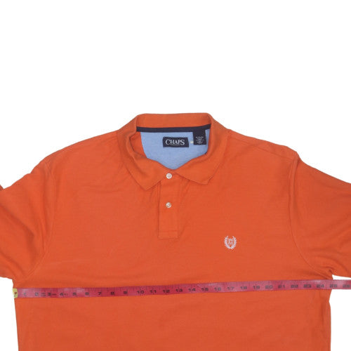 Chaps Men's Orange XL Cotton Short Sleeve Polo Shirt