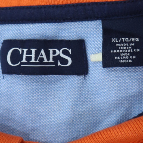 Chaps Men's Orange XL Cotton Short Sleeve Polo Shirt