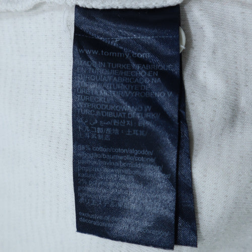 Tommy Hilfiger Men's White Henley Cotton Jumper M Long Sleeve