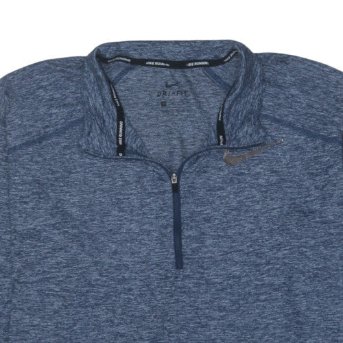 Nike Men's Blue Dri-Fit 1/4 Zip Long Sleeve Running Top M